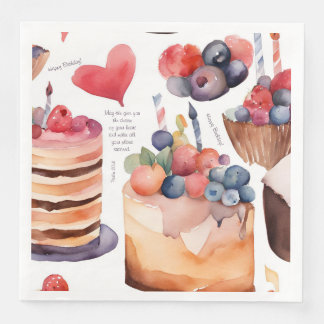 Dessert Geburtstag | Mehrfarbigkeit Serviette