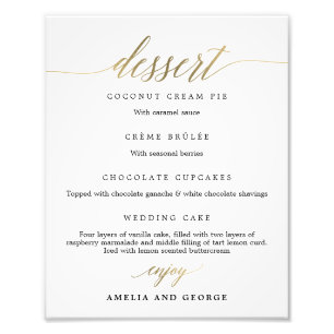 Dessert Menü wählen Sie Ihre Größe Fotodruck