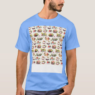 Dessert Nahtloses Muster Patisserie Kawaii Cute Fr T-Shirt