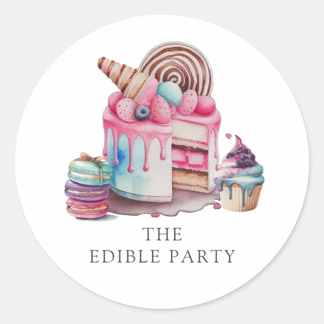 Dessert Pastry Koch Baker Product Labels Runder Aufkleber (Vorderseite)