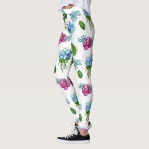 Dessert Pink Berries   Botanischer Boho Floral Leggings
