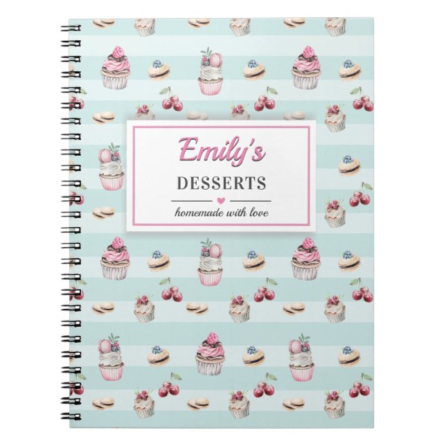 Dessert Rezept Book Baker Koch Cook Blank Notebook Notizblock (Vorderseite)