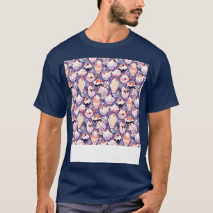 Dessert Seamless Pattern Patisserie Kawaii Niedlic T-Shirt