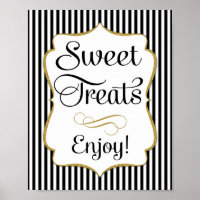 Dessert Sign Black Gold Sweet Leckereien