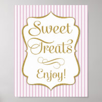 Dessert Sign Pink Gold Sweet Leckereien