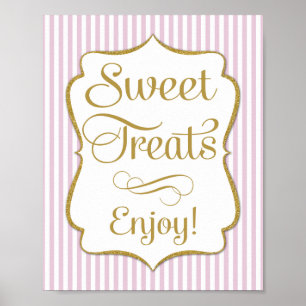 Dessert Sign Pink Gold Sweet Leckereien Poster