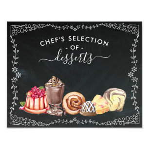 Dessert-Station Hochzeits-Schiefertafel-Schild Fotodruck
