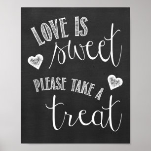 Dessert Table Chalkboard Wedding Poster