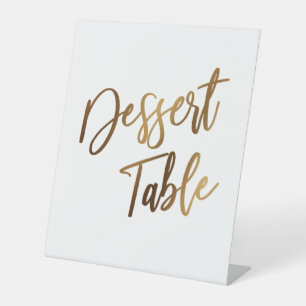 Dessert-Tisch einfache goldene handgeschriebene Ty Sockelschild