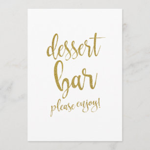 Dessertbar Gold Glitter günstiges Hochzeitsschild Einladung
