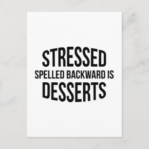 Desserts mit Stressbuchstaben Postkarte