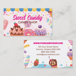 Desserts und Candies Business Card   Candy Shop Visitenkarte