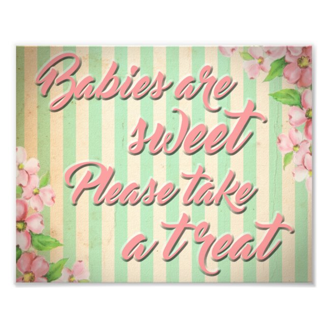 Desserttisch für Mädchenduschenschild. Fotodruck (Vorne)