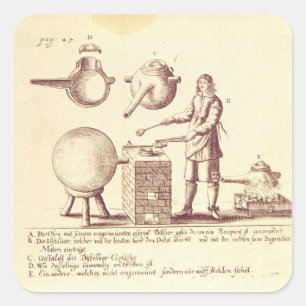 Destillierende Ausrüstung Quadratischer Aufkleber