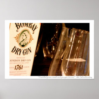 Destillierter Kornmais und Wacholderbeeren Poster