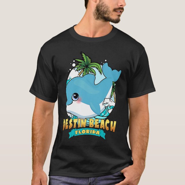 DESTIN BEACH FLORIDA Cute Baby Dolphin Souvenir T-Shirt (Vorderseite)