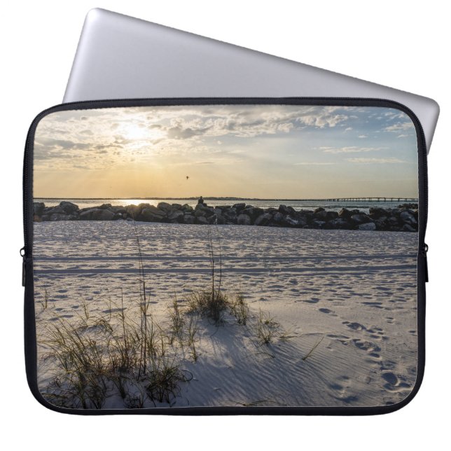 Destin Beach Florida Jetty Sunset Laptop Case (Vorderseite)