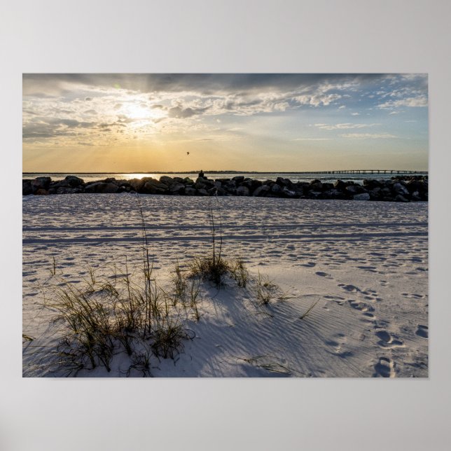 Destin Beach Florida Jetty Sunset Poster (Vorne)
