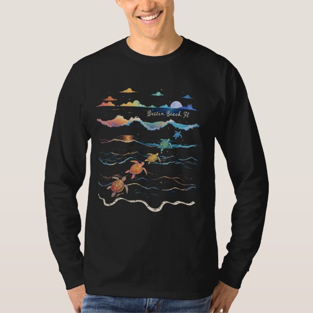Destin Beach Florida Sea Turtle Lover Beach T-Shirt (Vorderseite)