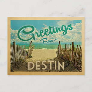 Destin Beach Vintage Travel Postkarte