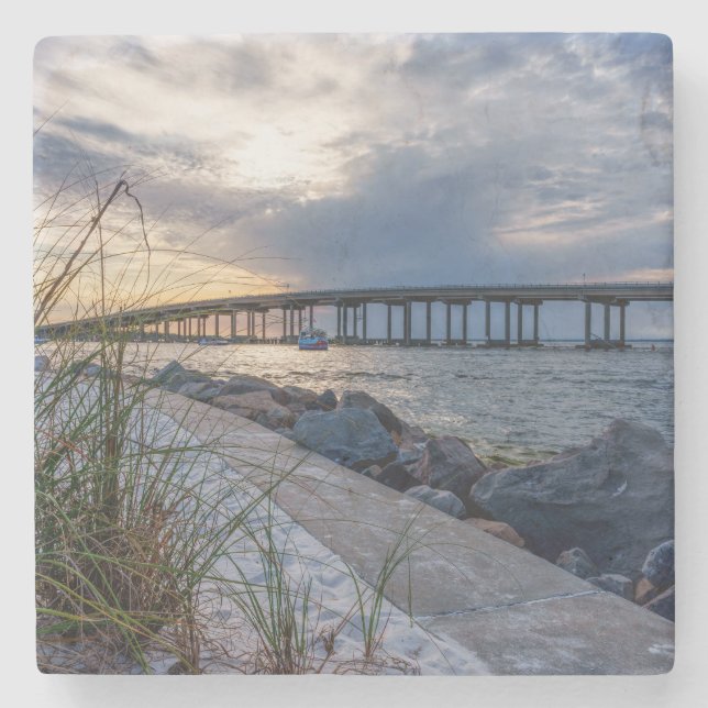Destin East Pass Sunset Stone Untersetzer (Vorderseite)