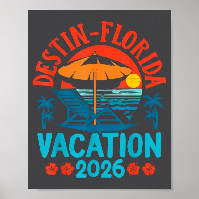 Destin Florida 2026 Family Vacation Beach Summer V Poster (Vorne)
