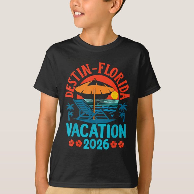 Destin Florida 2026 Family Vacation Beach Summer V T-Shirt (Vorderseite)