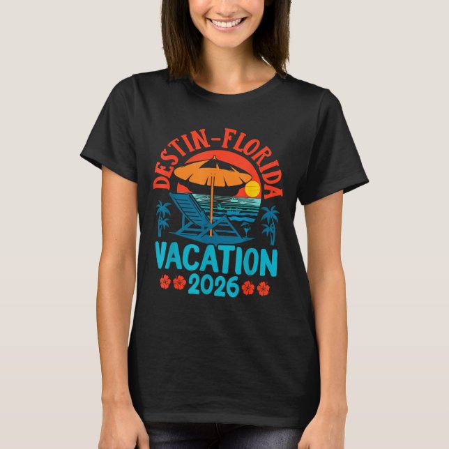 Destin Florida 2026 Family Vacation Beach Summer V T-Shirt (Vorderseite)