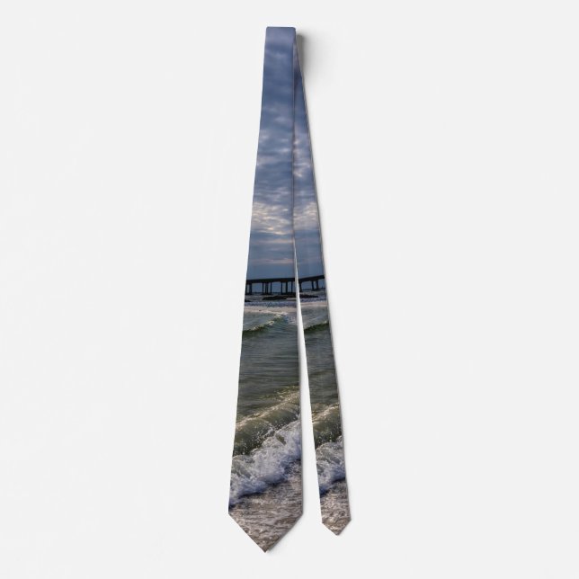 Destin Florida Abend Waves Neck Tie Krawatte (Vorderseite)