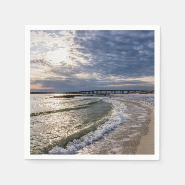 Destin Florida Abend Waves Paper Napkin Serviette (Vorderseite)