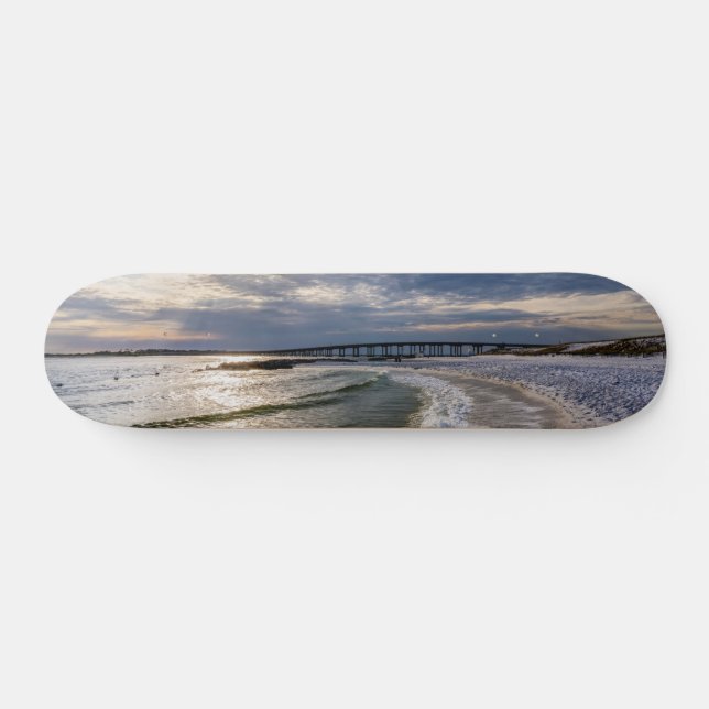 Destin Florida Abend Waves Skateboard (Horizontal)