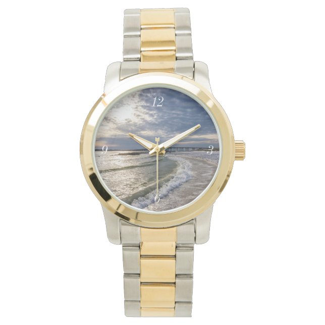 Destin Florida Abend Waves Watch Armbanduhr (Vorderseite)
