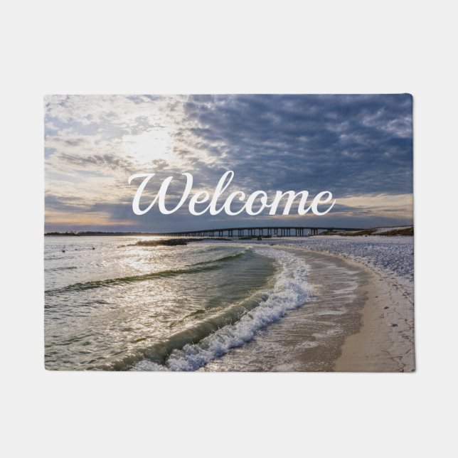 Destin Florida Abend Waves Welcome Doormat Fußmatte (Vorderseite)