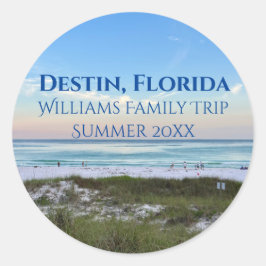 Destin Florida Beach Sunset Custom Family Trip Runder Aufkleber
