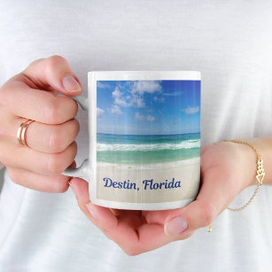 Destin Florida Beautiful Beach Monogram Ocean Kaffeetasse