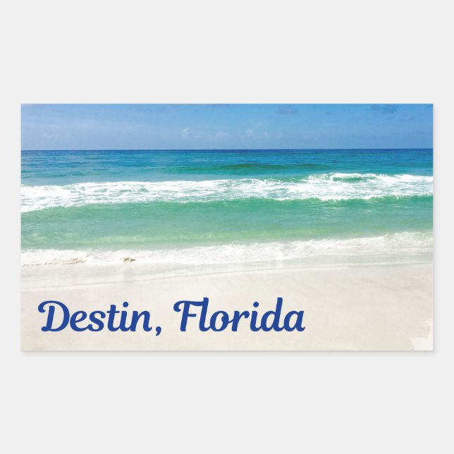 Destin Florida Blue Beach Rechteckiger Aufkleber (Vorderseite)
