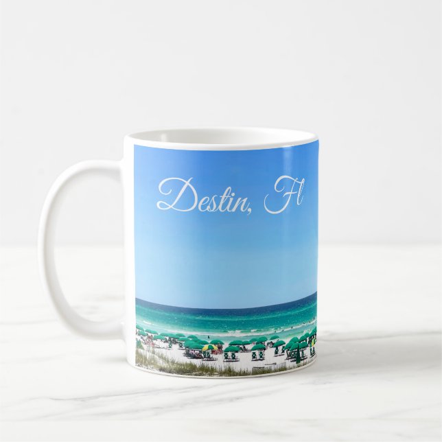 Destin Florida Coast Beach Umbrellas Hübsche Custo Kaffeetasse (Links)