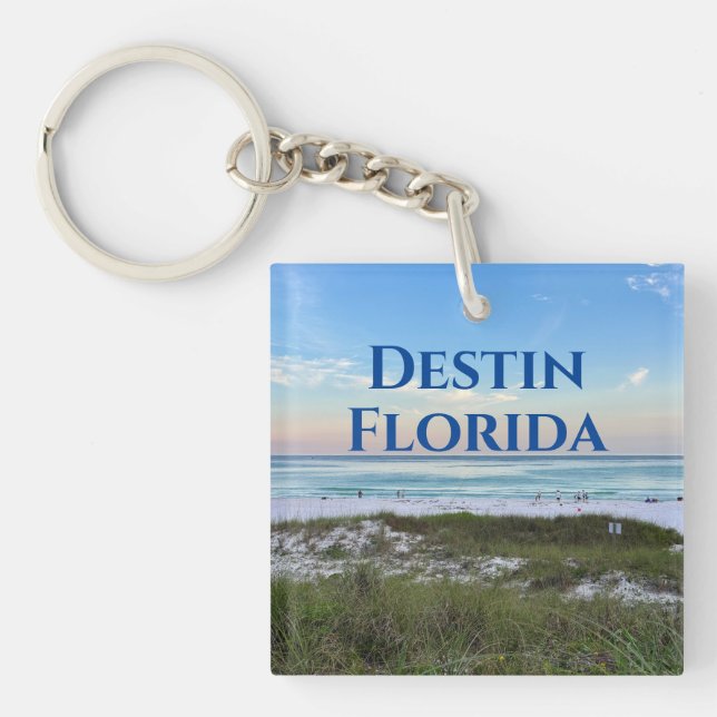Destin Florida Custom Beach Vacation Souvenir Schlüsselanhänger (Vorderseite)