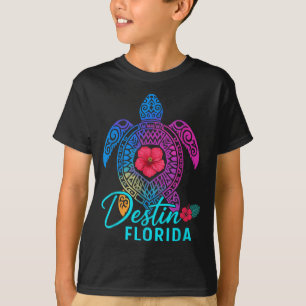 Destin Florida Farbige Schildkröte Sommer Reise T-Shirt