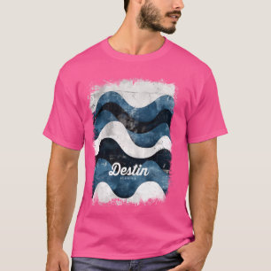 Destin Florida FL Tropical Beach Surfwellen Vin T-Shirt