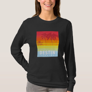 Destin Florida Retro Sunset Palm Trees T-Shirt
