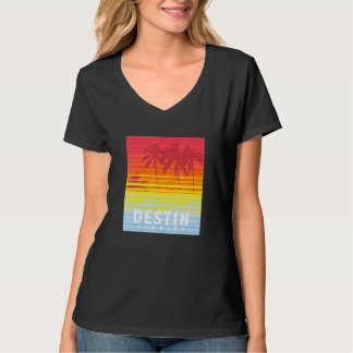 Destin Florida Retro Sunset Palm Trees T-Shirt