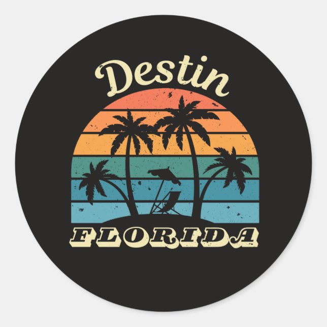 Destin Florida  Runder Aufkleber (Vorderseite)