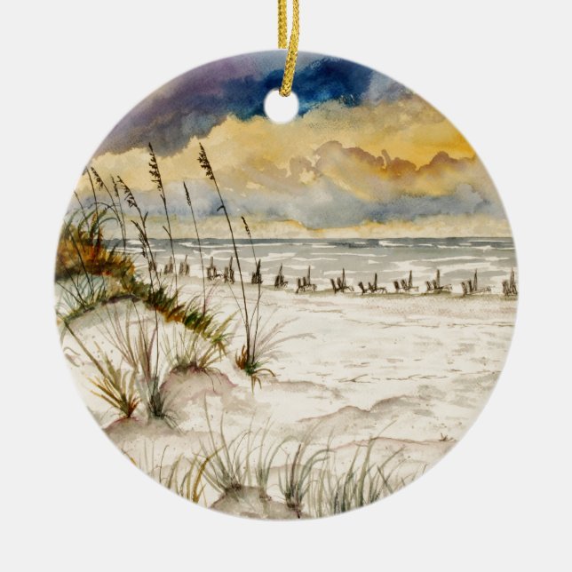 Destin Florida Strand-Kunst Keramik Ornament (Vorne)