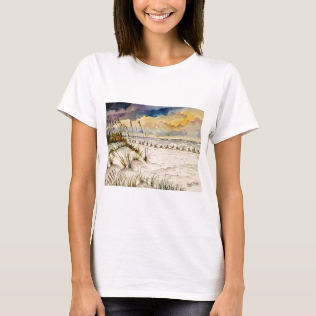 Destin Florida Strand-Kunst T-Shirt (Vorderseite)