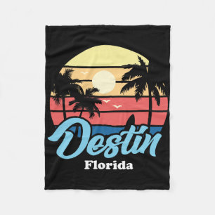 Destin Florida Strand Surfer Surfen Souvenir Retro Fleecedecke