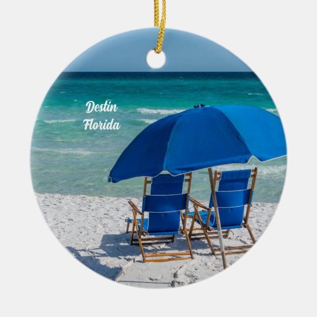 Destin Florida Stühle und Umbrella Circle Ornament (Vorne)