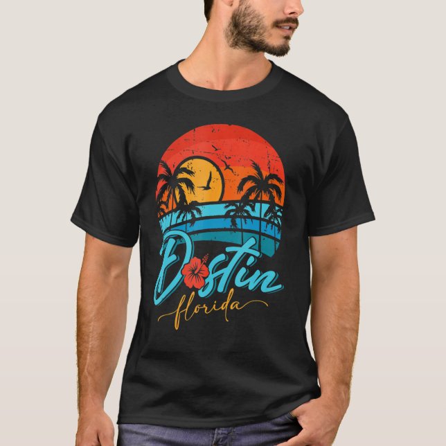 Destin Florida Sunset Retro Summer Vacation Beach T-Shirt (Vorderseite)
