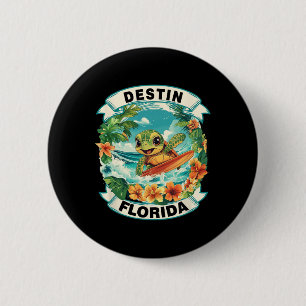 Destin Florida Süße Meeresschildkröte Surft Sommer Button