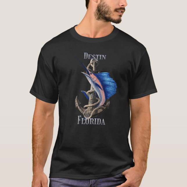Destin Florida Swordfish Marlin Ocean Fischen T-Shirt (Vorderseite)